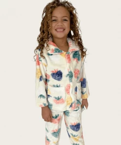 Lola + The Boys Girls Strawberry Art Velour Set