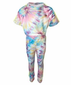 Lola + The Boys Girls Tie Dye Cropped Set