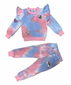 Lola + The Boys Girls Tie Dye Patch Jogger Set