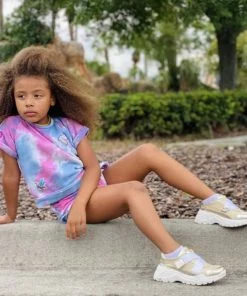 Lola + The Boys Tie Dye Patch Short Set Girls