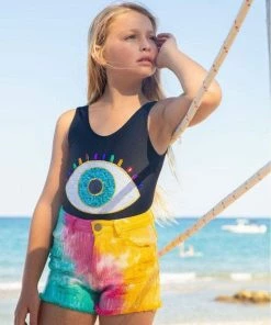 Lola + The Boys Bubble Gum Tie Dye Shorts Girls