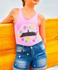 Lola + The Boys Rainbow Gem Jean Shorts Girls