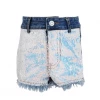 Lola + The Boys Sequin Denim Patch Shorts Girls