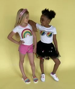 Lola + The Boys Towel Beaded Racer Shorts Girls