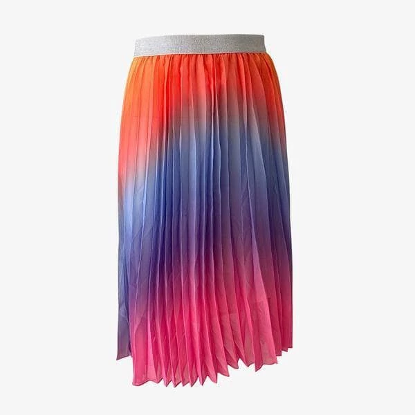 Lola + The Boys Sherbet Ombre Pleated Skirt