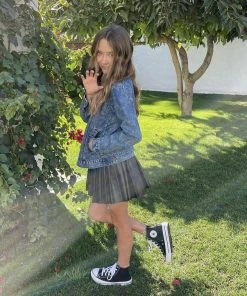 Lola + The Boys New Arrivals Pleated Vegan Leather Mini Skirt