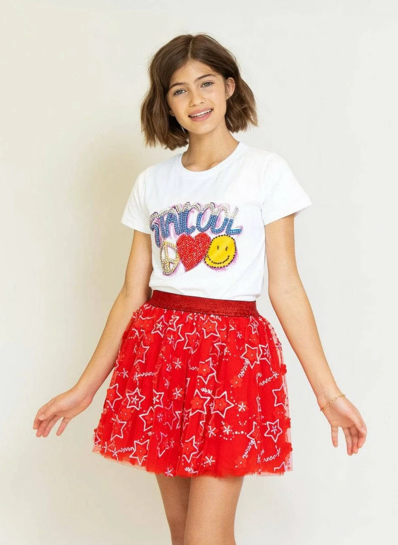 Lola + The Boys Sparkling Star Red Tutu Girls