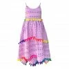 Lola + The Boys St. Barths Pom Pom High Low Dress Lavender
