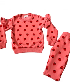 Lola + The Boys Strawberry Ruffle Joggers Set New Arrivals