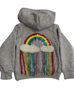 Lola + The Boys Crystal Rainbow Rain Hoodie