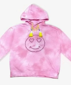 Lola & The Boys New Arrivals Heart Eyes Crystal Smiley Hoodie