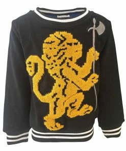 Lola + The Boys Lions Crest Navy Crewneck