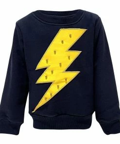 Lola + The Boys New Arrivals Navy Bolt Crewneck