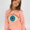 Lola + The Boys Girls Rainbow Evil Eye Sweatshirt