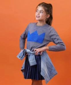 Lola & The Boys Royalty Puff Sweater