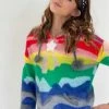 Lola + The Boys Shooting Star Rainbow Sweater