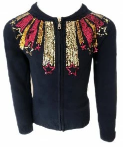 Lola + The Boys Star Light Star Bright Sweater Jacket Girls