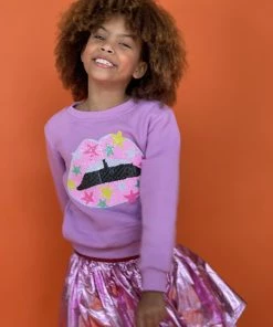 Lola + The Boys Star Lips Sweatshirt New Arrivals