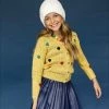 Lola + The Boys Yellow Knit & Hearts Cardigan