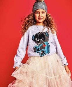 Lola + The Boys Stitch A Bear Sweatshirt New Arrivals