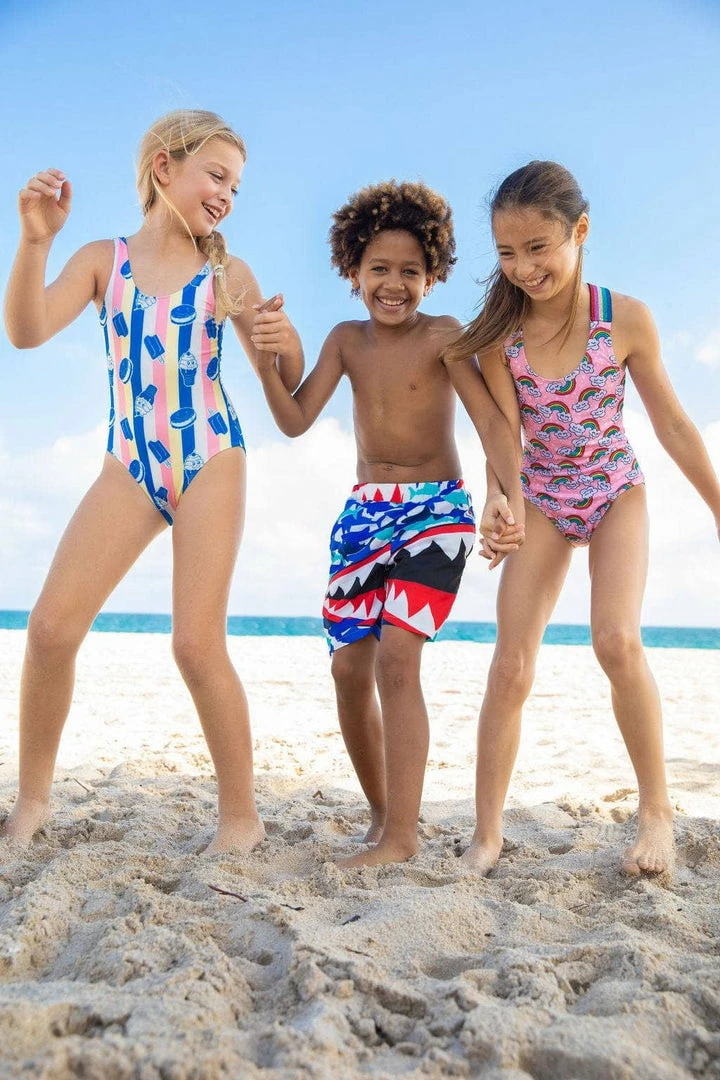 Lola + The Boys Double Rainbow Swimsuit New Arrivals