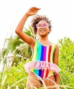 Lola & The Boys Rainbow Tutu Swimsuit