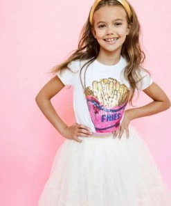 Lola + The Boys New Arrivals French Fries Sequin T-Shirt