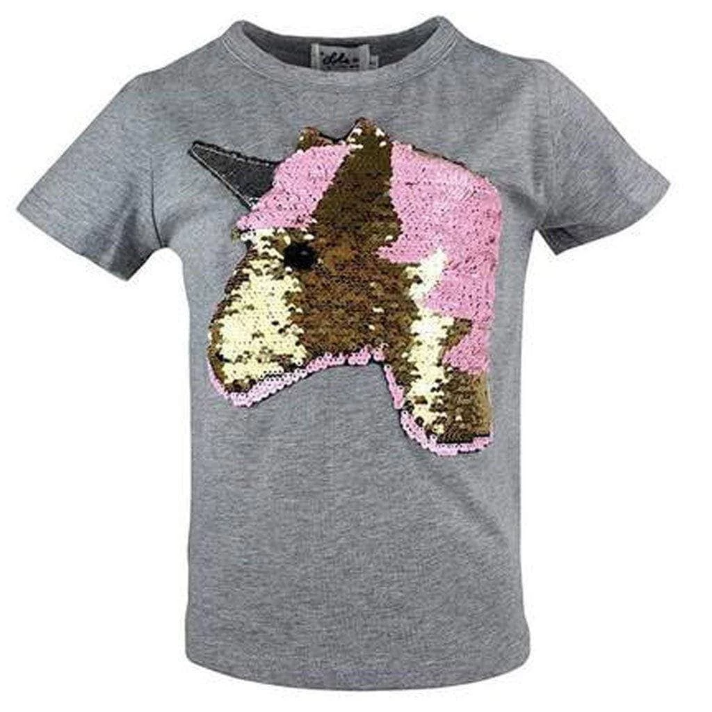 Lola & The Boys Golden Unicorn Flip T-Shirt Girls