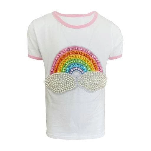 Lola + The Boys Rainbow Pearl Patch T Shirt