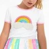 Lola + The Boys Rainbow Pearl Patch T Shirt