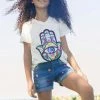 Lola + The Boys Sequin Hamsa T-Shirt