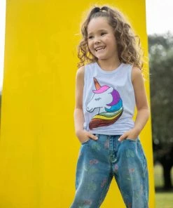 Lola + The Boys Sequin Rainbow Unicorn Tank
