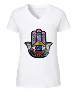 Lola + The Boys Women's Sequin Hamsa T-Shirt Girls