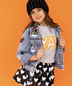 Lola + The Boys YAY Patch Sweatshirt