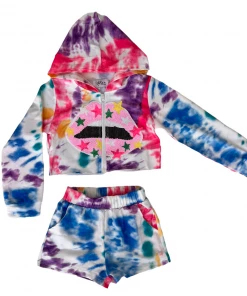 Lola + The Boys Tie Dye Lips Short Set New Arrivals