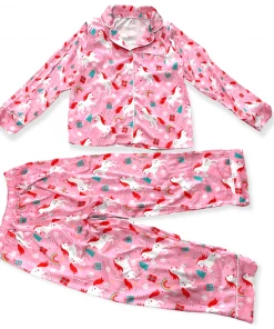 Lola + The Boys New Arrivals Unicorn Holiday Silk Lounge Set