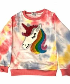 Lola + The Boys Unicorn Rainbow Tie Dye Sweatshirt New Arrivals